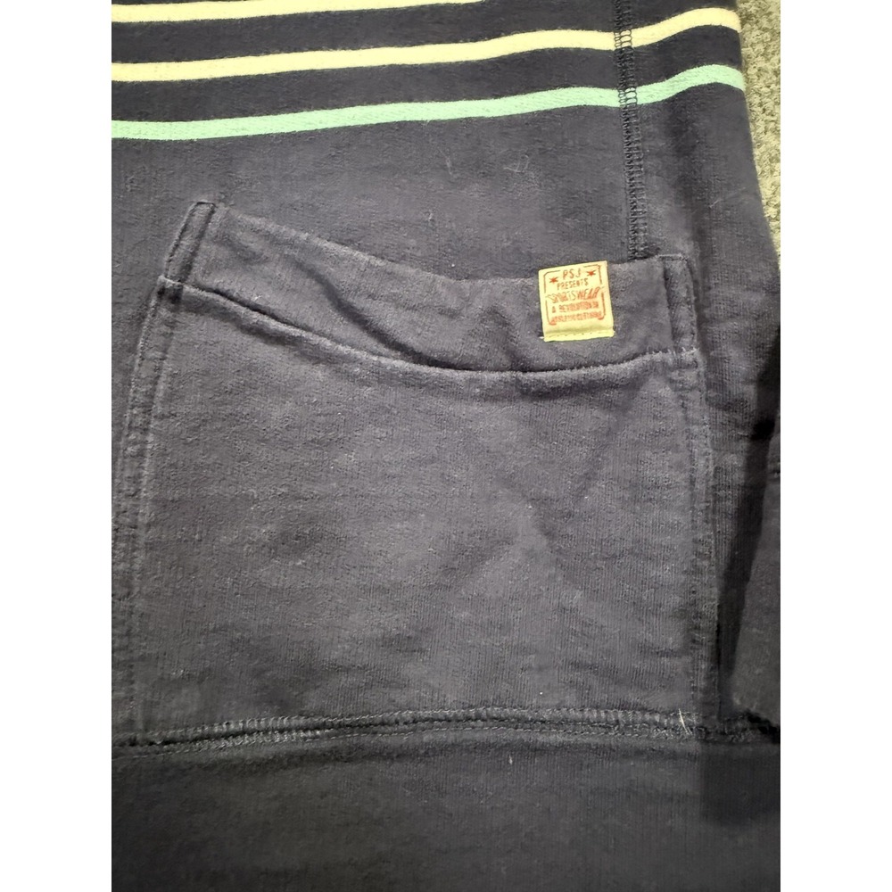 Paul Smith Sweater Mens Large Blue Striped Snap Cardigan Pockets Cotton - Picture 10 of 12